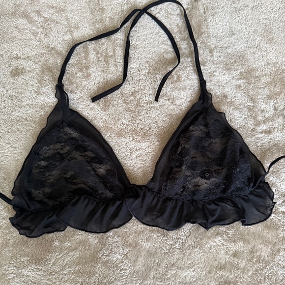 Rene rofe Elegant Black Lace Bralette Size M/L - Picture 2 of 3